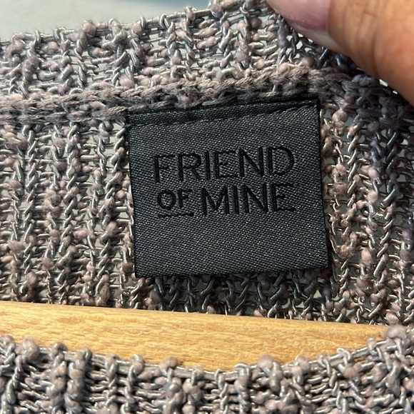 Anthropologie Friend of Mine crop textured neutral taupe stretch sweater small - Picture 4 of 8